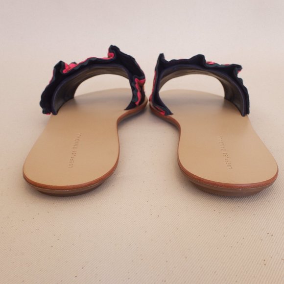 Loeffler Randall Birdie Ruffle Slide - Navy Suede - 10.5 - Picture 5 of 6